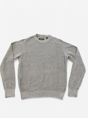 Kenneth Cole Men’s Gray Waffle Knit Crewneck Sweater Large